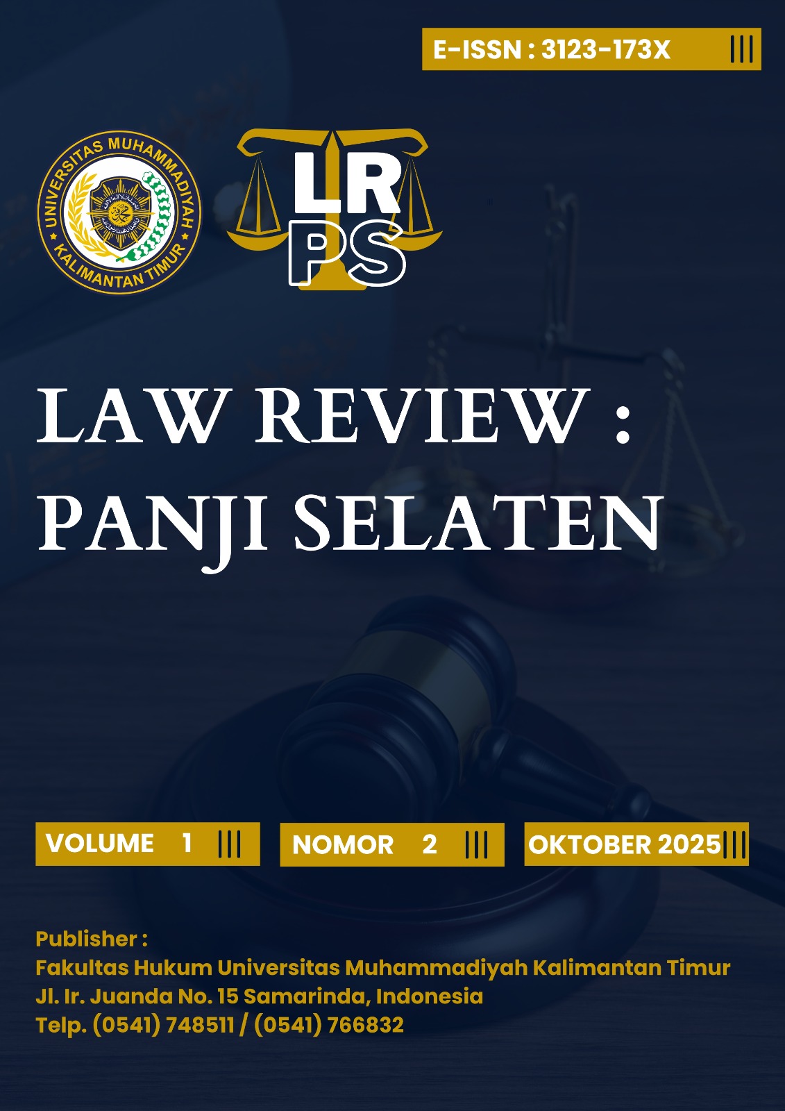 					View Vol. 1 No. 2 (2025): Law Review: Panji Selaten
				
